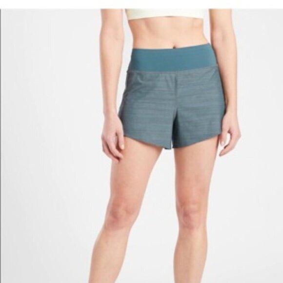 Athleta Pants - ATHLETA Run With It Textured 3.5in Teal Running Shorts XS